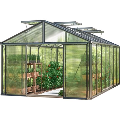 GFP Serra Asteria 25 Light 311 x 534 cm, lastre a doppia parete spesse 12 mm, colore antracite