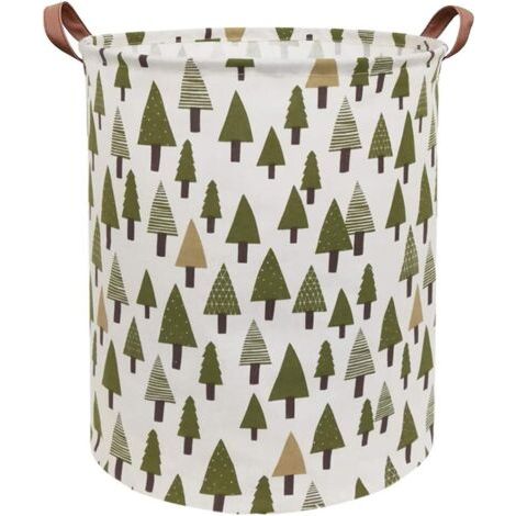 Grands bacs de rangement, panier à linge pliable en toile pour la maison, le bureau, l'organisateur de jouets, la décoration d'intérieur (arbre) (1/5)