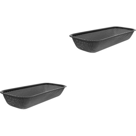 2 pièces panier vidange acier inoxydable portable séchage rangement cuisine noir porte-ustensiles (1/4)