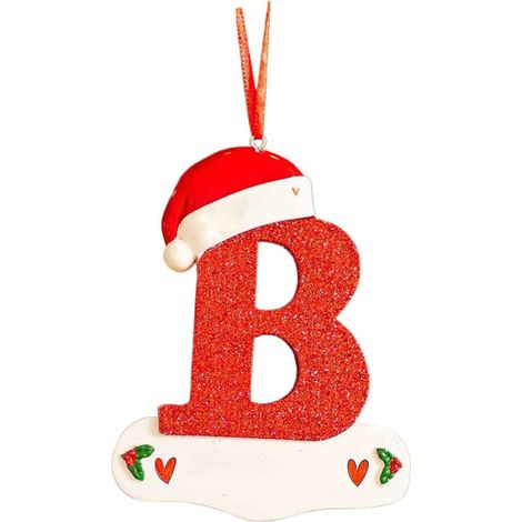Ornement Lettre Alphabet - Acrylique - Pour Arbre De Noël - Personnalisable Au Stylo - Hauteur Environ 10 Cm - 1 Pièce (1/5)