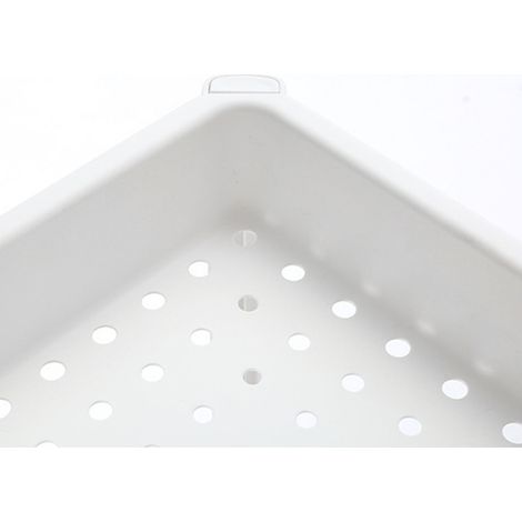 Étagère rangement 2 niveaux salle bain avec trou d'évacuation, sur pied gain de place multifonction stable, idéale pour salle bain, cuisine, articles toilette (1/5)