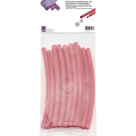 TRU COMPONENTS T1902CA036 Schrumpfschlauchsortiment Rot 6 mm 2 mm Schrumpfrate:3:1 15 St. (1/2)