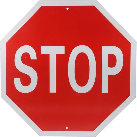 Panneau D'arrêt 30x30 Cm en Métal Résistant aux Intempéries, Panneau de Signalisation Routière Rouge Double Face, Signal Stop Visible pour Sécurité Piétons et Circulation Routière (1/5)