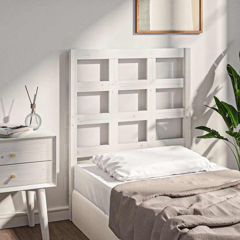 vidaXL Cabecero de cama madera maciza de pino blanco 80,5x4x100 cm (1/5)