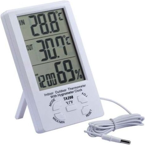 Thermomètre grand écran de haute précision avec sonde pour thermomètre intérieur extérieur numérique grand écran LCD (1/5)