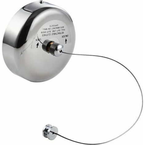 304 en Acier Inoxydable Rondes rétractables Sec séchage sèche Linge de Linge avec Un Fil d'acier de 3,8 m pour Salle de Bain, Balcon (Fil d'acier) (1/5)