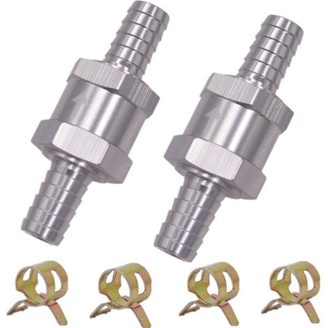 2 Pièces Clapet Anti-Retour 6MM, Valve de Carburant en Aluminium, Non-Retour pour Essence, Diesel, Carburateur, Système Basse Pression (1/4)
