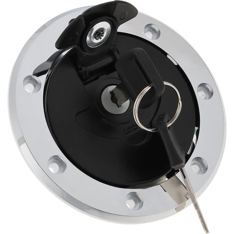 1 Ensemble Bouchon de Réservoir de Carburant à Gaz en Acier Inoxydable avec Serrure avec 2 Clés Anti-rouille Serrure de Réservoir de Carburant de Moto Compatible avec Kawasaki Ninja ZZR600 (1/5)