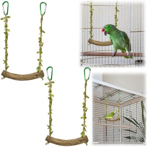 Support d'exercice pour perroquets jouet suspendu accessoire pour cage à oiseaux petite balançoire en bois (2018 cm) (1/5)