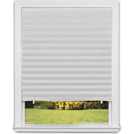 1 Rideau plissé, auto-adhésif, sans perforation, tissu non tissé, occultant, pour maison et bureau (1/5)