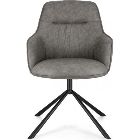 Set 2 Poltrone in Ecopelle Nera Moderna da Interno - EFFORTLESS - Colore: Grigio (1/5)