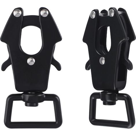 lot de 2 boucles laisse, clip dégagement rapide, anneau pivotant 360 degrés, métal noir, pour collier chien