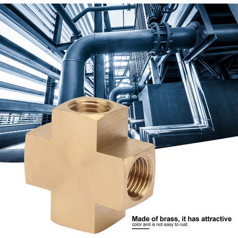 1/4'' FNPT Adaptateur Connecteur Femelle 4 Voies Égales Laiton Raccord Tuyau Outil Industriel (1/5)