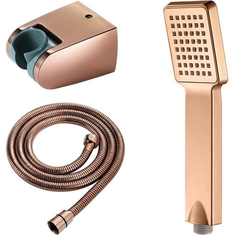 Bathroom Household Hand Shower Set Rose Gold Square Shower Head