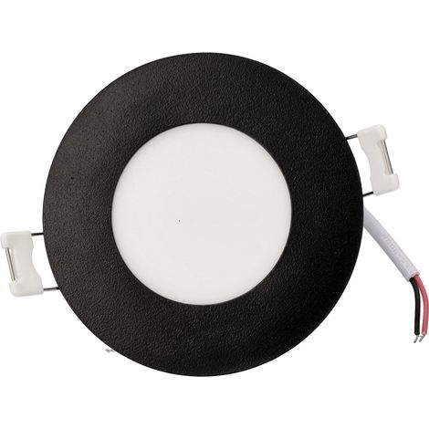 Jandei - Downlight led redondo empotrable de 12V, 3W, luz 6000K, marco negro