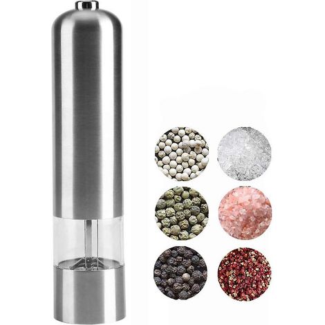 Moulin à épices électrique réglable en acier inoxydable (piles non incluses) (1/5)