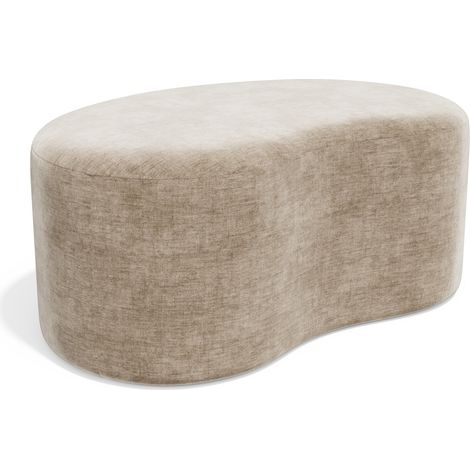 Pouf 80cm en velours taupe DUNE (1/5)