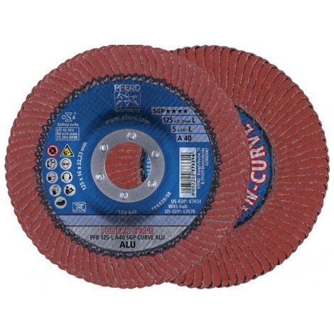 Disque à lamelles POLIFAN® A SGP CURVE ALU D. 125 mm granulation 40 radial alumi (Par 10)