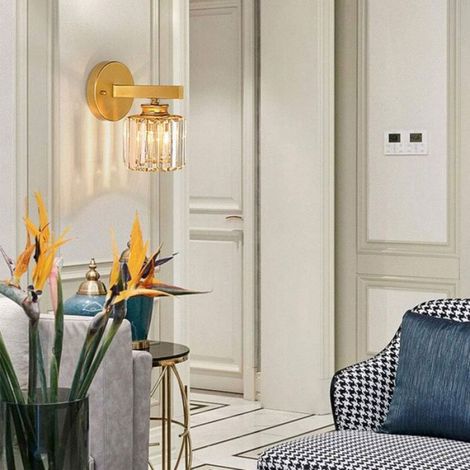 Applique murale en cristal - - Métal et verre - E27 - LED compatible - Doré - Moderne - 5㎡ 15㎡ (1/4)