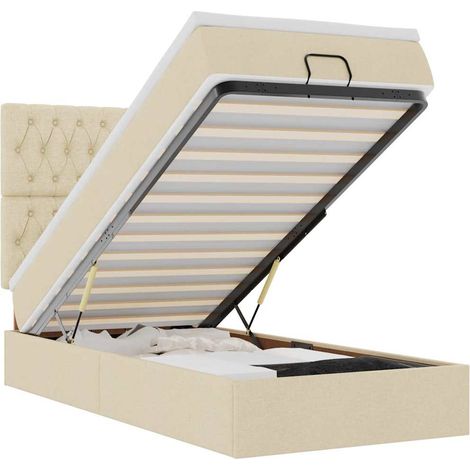 Maison Exclusive - Pouf Letto con Materasso e LED Crema 90x200 cm in Tessuto (1/5)