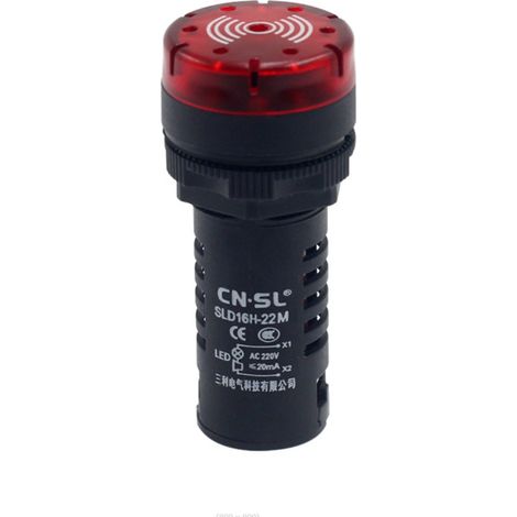 Voyant d'avertissement rouge avec avertisseur sonore AC 380V, sirène clignotante à montage sur panneau de 28mm pour panneau de commande électrique, HVAC, projet de bricolage 1pc (1/3)