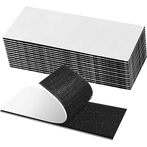 15 Paires Autocollant, Double Face Noir, Adhésif Puissant 3x10cm, Carré Réutilisable, Pour Mur Sol Métal (1/5)