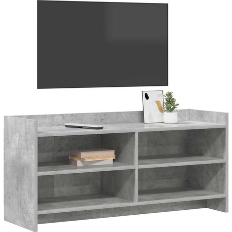 Mobile TV Armadietto TV Mobile Porta TV 100 x 33 x 47 cm Grigio Cemento Legno ingegnerizzato (1/5)