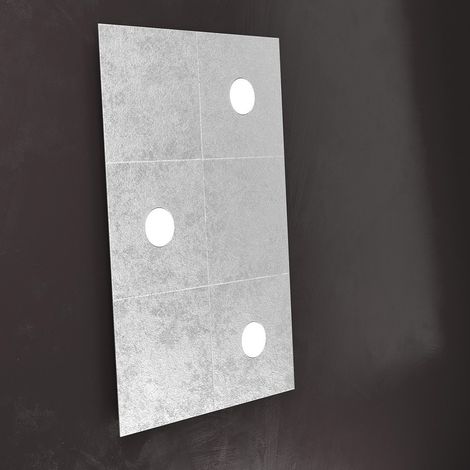 Plafoniera moderna top light eccentric 1156 3l3d gx53 led metallo lampada parete soffitto, finitura metallo foglia argento