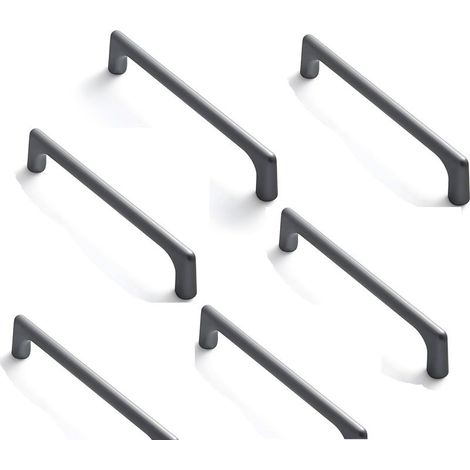 6 pcs Poignée Meuble Poignée d'armoire de cuisine poignée de placard 128mm Gris, Poignées d'armoires de cuisine foncé Alliage de zinc moderne avec vis Pratique et pratique (1/5)