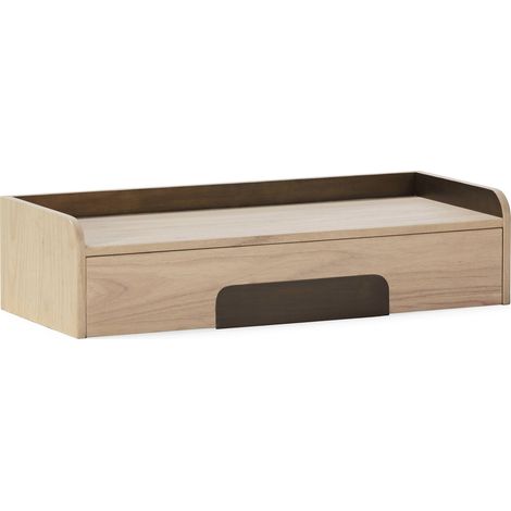 Console élégante en bois naturel et laiton - Teinte bois naturel avec accents laiton (1/4)