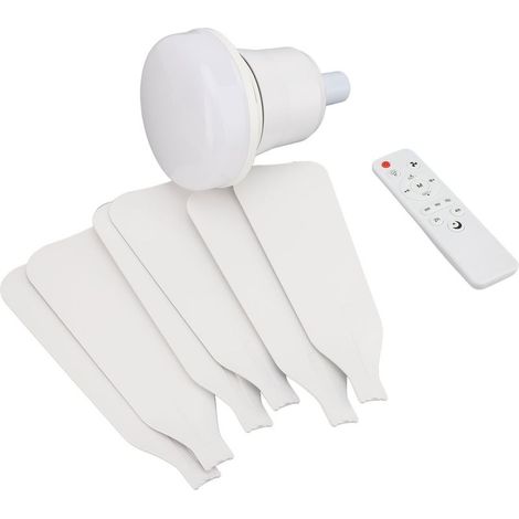 Lumière Ventilateur Plafond Détachable – Base E27 Télécommande LED Douille Vis 520mm pour Salle Manger Chambre (1/2)