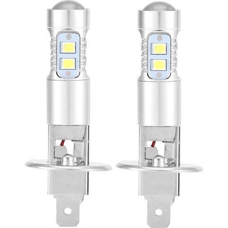 Ampoules de phares, kit d'ampoules de phares LED à feux de croisement 2x H1 6000K Ultra White 100W (1/5)