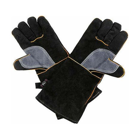 LaBlanc - Guanti estremamente resistenti al fuoco e al calore, in pelle con cuciture in Kevlar, perfetti per caminetti, stufe, forni, grill, saldature, barbecue, MIG, presine, lavorazione animali, 14 