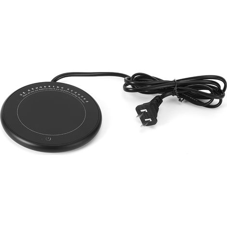 Tasse chauffante en alliage d'aluminium, plaque thermostatique noir 220V avec prise chinoise, chauffe-tasse à café électrique