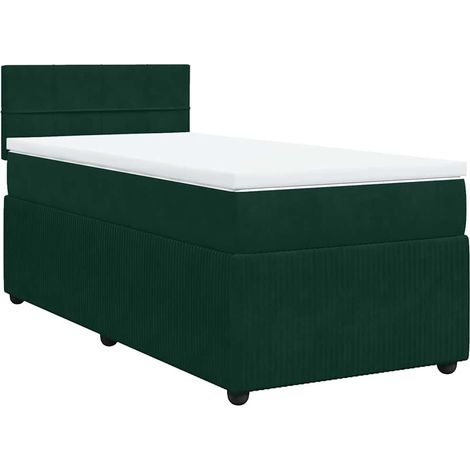 Maison Exclusive - Giroletto a Molle con Materasso Verde Scuro 80x200 cm Velluto