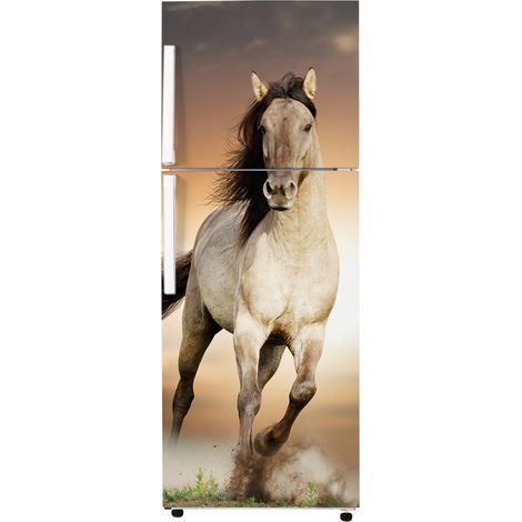 Stickers Frigo - Cheval - 65x150 cm - Idéal pour frigo 55x150 cm - Adhésif BRILLANT (1/2)