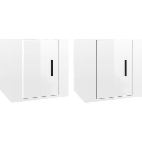 Mobile TV da parete scaffale per televisione multimediale credenza televisione sala da pranzo soggiorno camera da letto 2 pezzi lucido 40 x 34,5 x 40 cm bianco 020028947