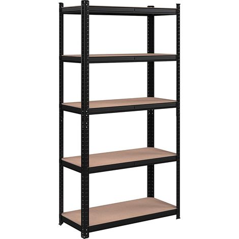 CALICOSY - Étagère Industrielle 5 Niveaux modulable en Bureau - L90 x H180 cm (1/5)