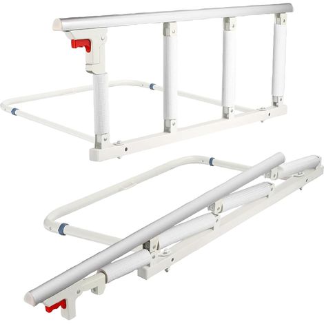 Barrière de Lit Adulte Pliable à 4 Niveaux Réglables en Alliage Aluminium, Barrière de Lit Anti-Chute pour Personnes Âgées, Appui de Chevet Sécurisé pour Maison (1/5)