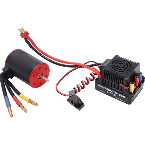 Elektronischer Drehzahlregler (ESC) für 3650-3900KV Motoren, wasserdicht, 80A, mit 4mm Bananensteckerhalter für 1/8 und 1/10 RC-Cars. (1/5)