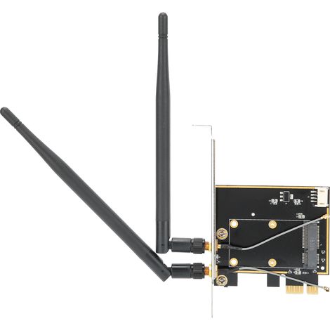 Adaptateur de carte réseau sans fil Mini PCI-E vers PCI-E de bureau avec 2 antennes et prise en charge Bluetooth