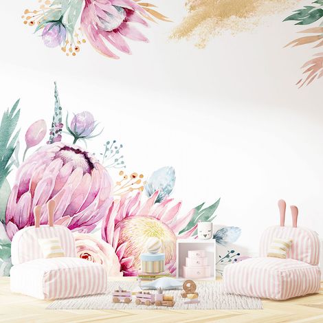 Papier peint panoramique Enfants - Fleurs - 390 cm x 267 cm (1/4)