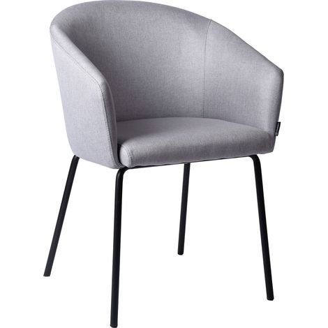 Silla tapizada Nuvio, tela, gris (1/5)