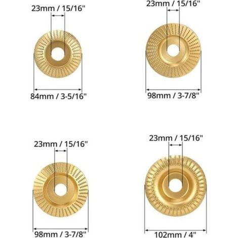 Meule En Bois - Diamètre Intérieur 22.2 Mm - Pour Meuleuses D'angle 115 Mm Et 125 Mm - 4 Pièces (1/4)