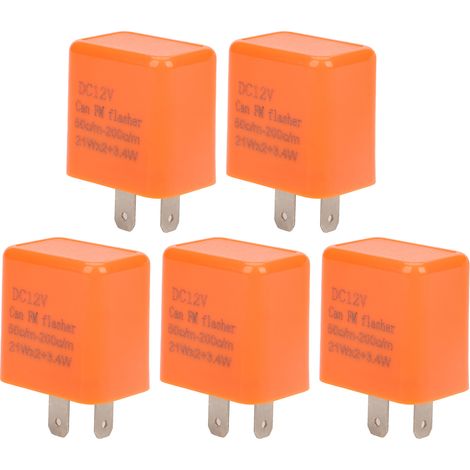 Lot de 5 clignotants LED réglables 12 V à 2 broches pour moto (1/5)