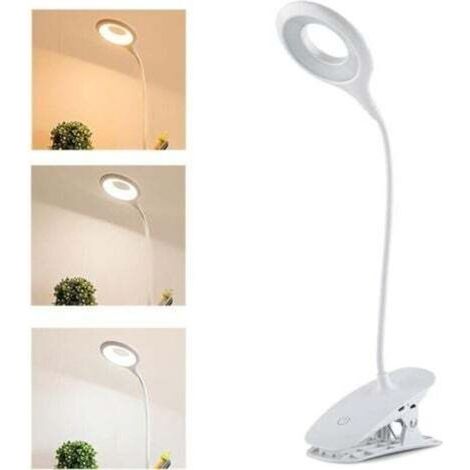 Lampe de Lecture à Pince LED 20 LED avec Commande Tactile, 3 Niveaux de Luminosité, Rechargeable (1/4)
