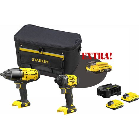 Kit Avvitatore ad impulsi a batteria 18V V20 SFMCF810B + Avvitatore ad impulsi a batteria 18V attacco 1/2" V20 SFMCF900B + Set energia + EXTRA OMAGGI FATMAXB. STANLEYB.