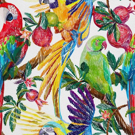 TISSUS DÉCORATIFS D'EXTÉRIEUR OXFORD - Motif perroquets peints I DX299 (1/5)