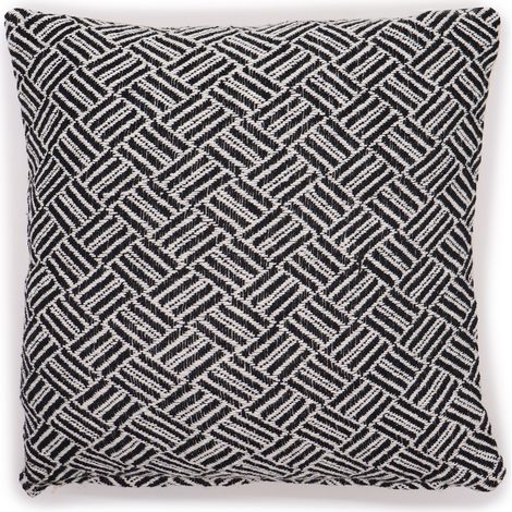 Housse de Coussin Classique - Criss-Cross Noir - 40x40cm- Vendu par 1 (1/4)