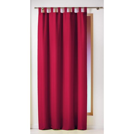 Douceur D'Intérieur - 1600520, Tenda Con Passanti , 140 X 260 Cm , Essentiel , Poliestere Unito , Rosso (1/3)